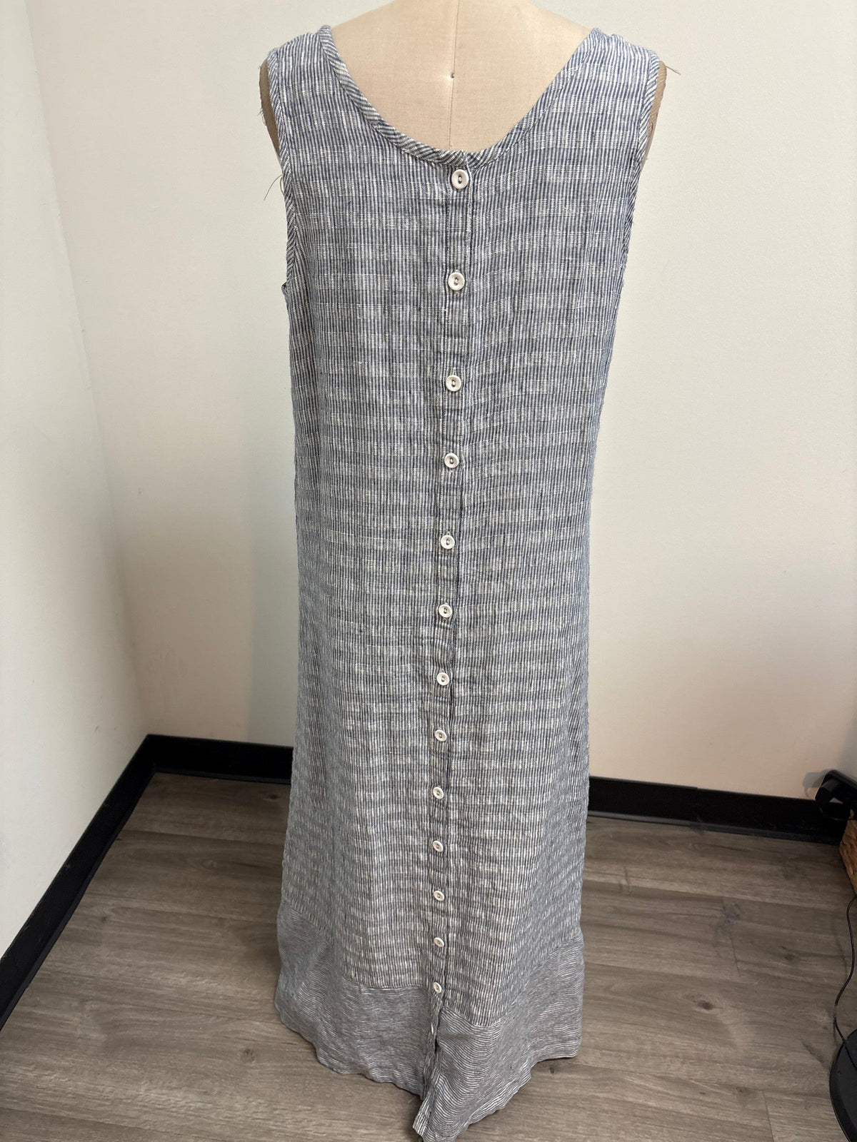 Poetry 2pc Blue 100% Linen Dress + Jacket, 12