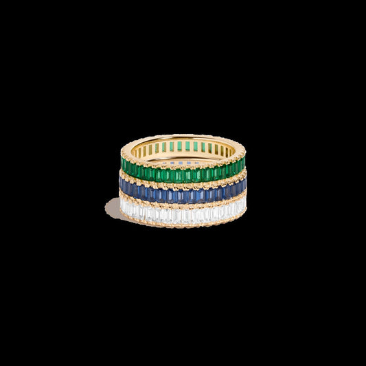 Gemstone Baguette Eternity Ring Stack