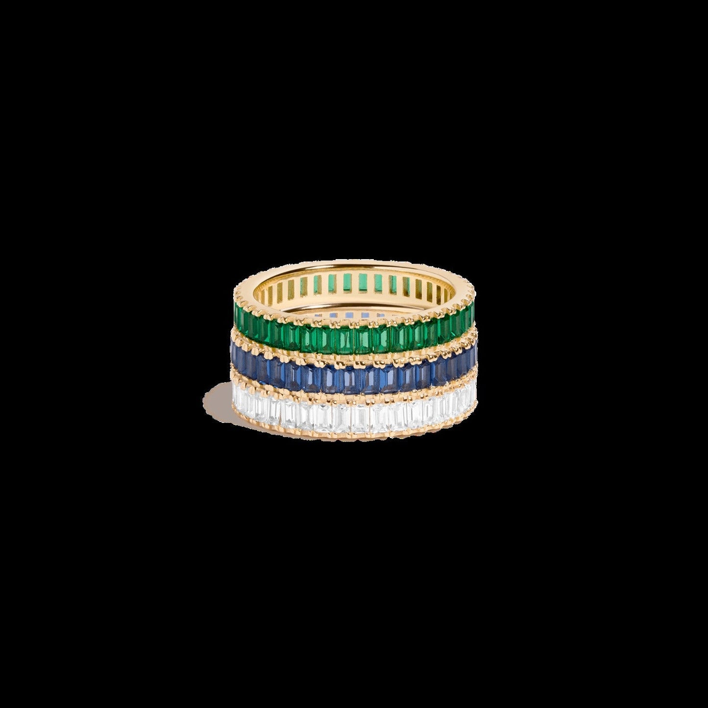 Gemstone Baguette Eternity Ring Stack