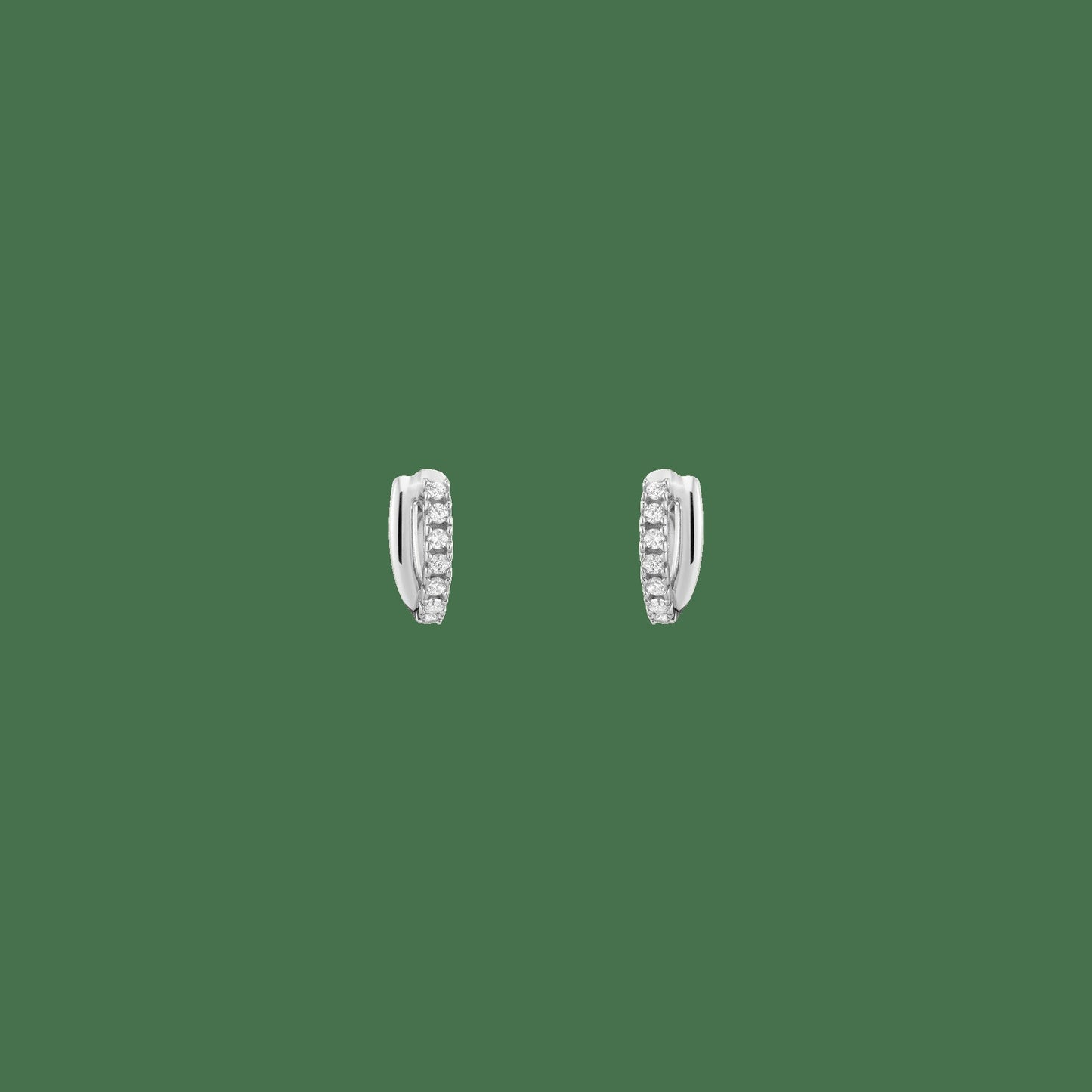 Diamond Crossover Huggie Earrings
