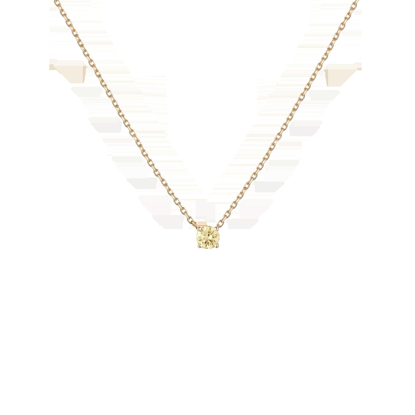 Lab Grown Yellow Diamond Solitaire Necklace