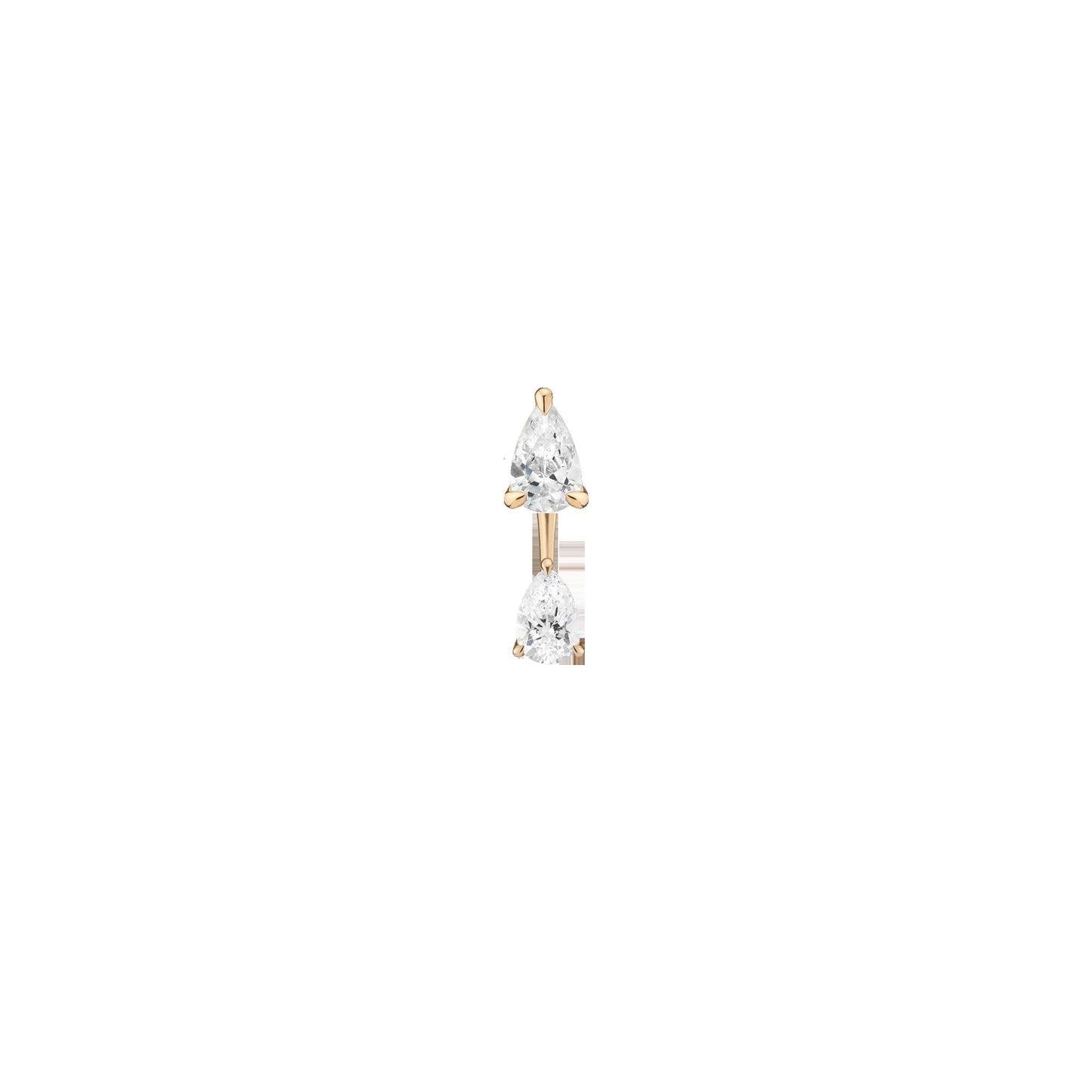 Lab Grown Diamond Ear Jacket - 0.5ct Pear Bottom Stone