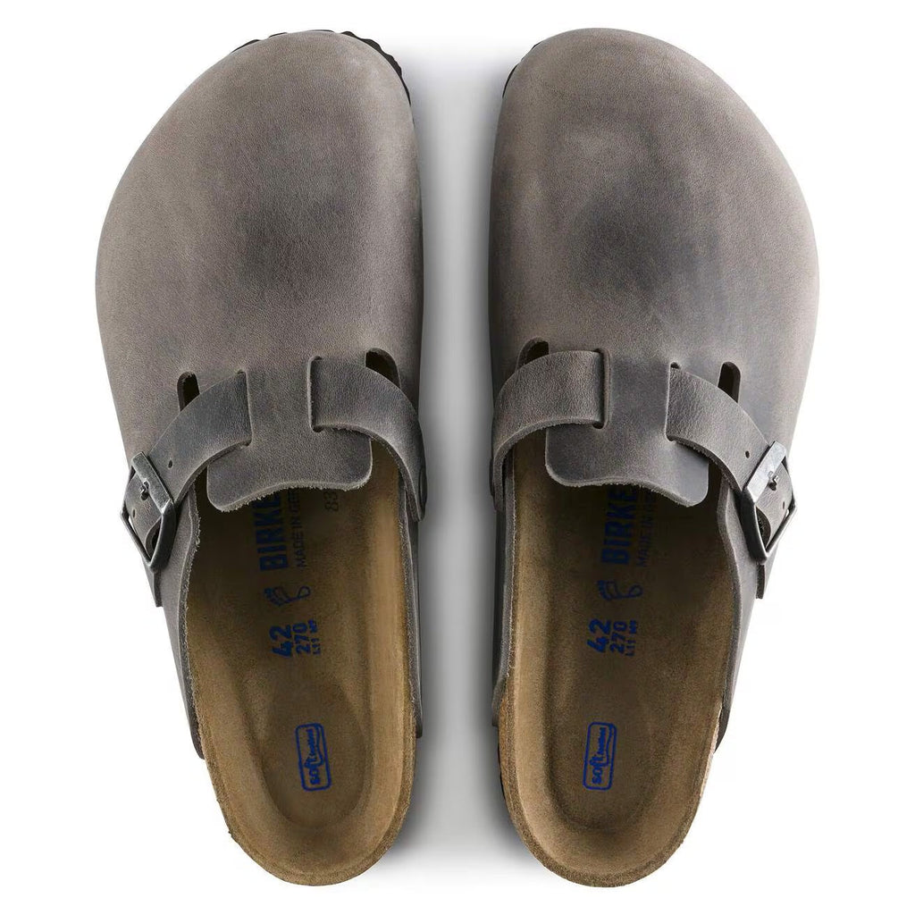 Birkenstock Men's Boston Soft Footbed Oiled Leather - Iron