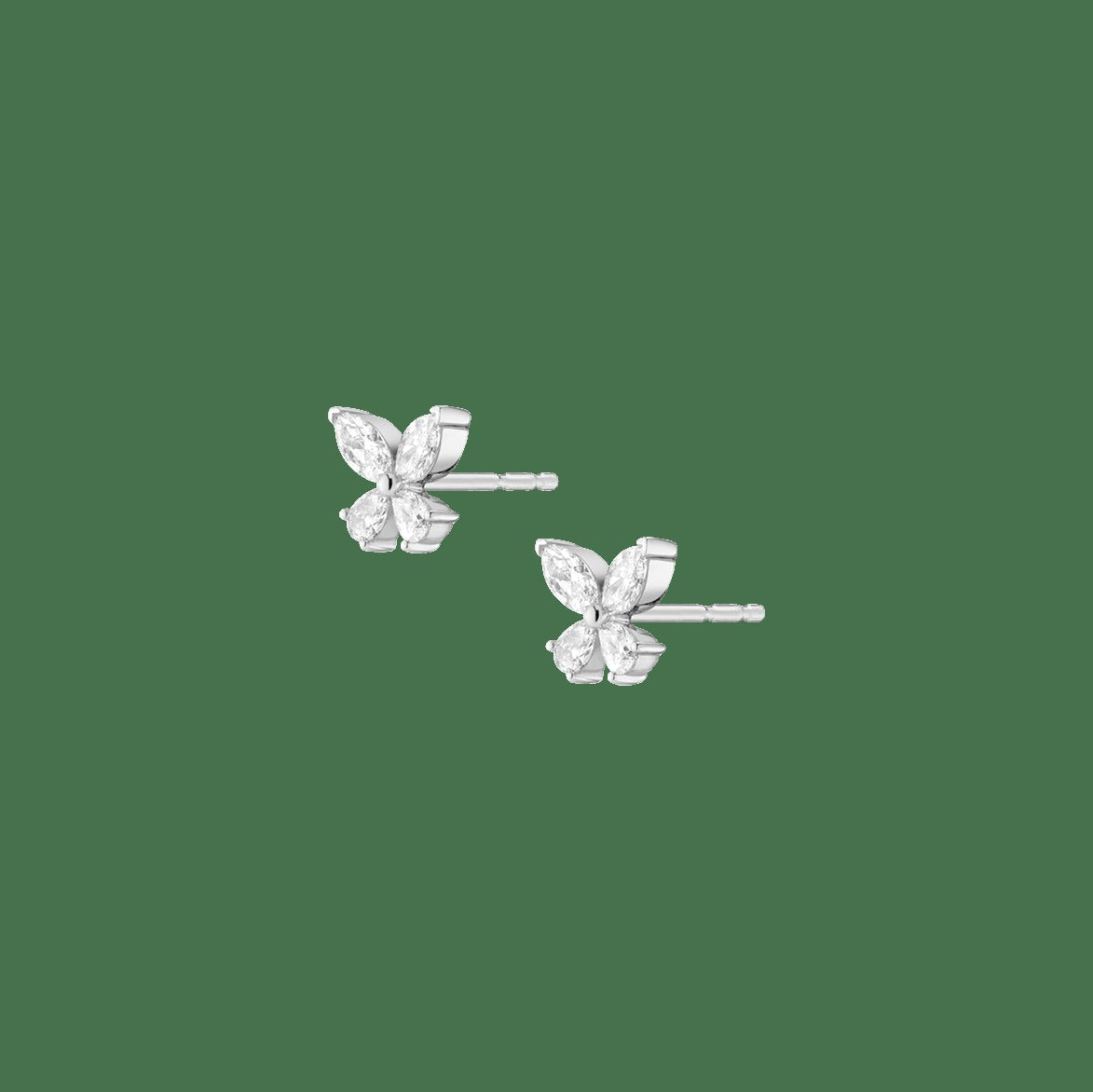 Lab Grown White Sapphire Butterfly Earrings