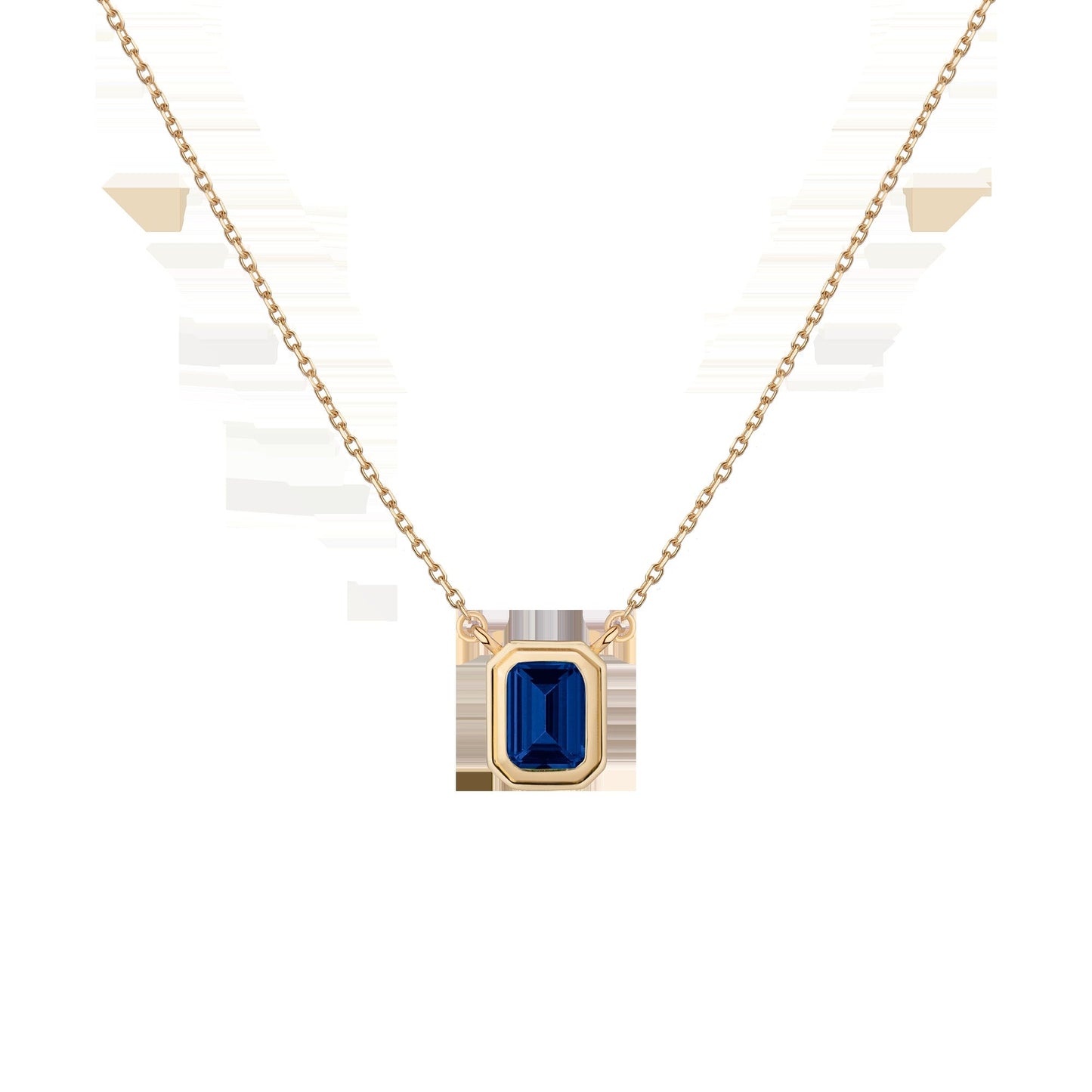 Lab Grown Blue Sapphire Heirloom Necklace