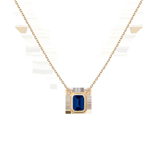 Lab Grown Blue Sapphire Heirloom Necklace