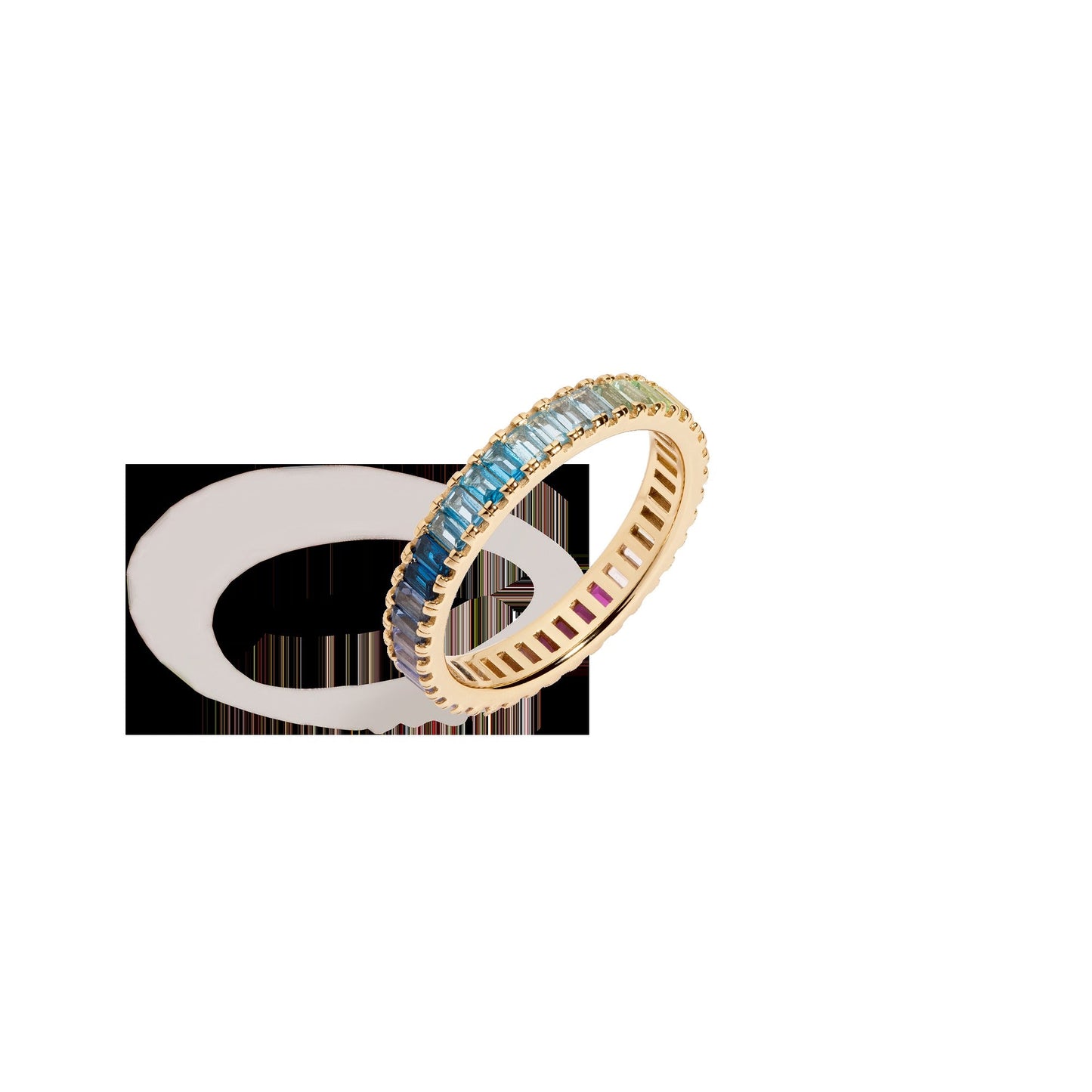 Ombré Rainbow Baguette Eternity Ring