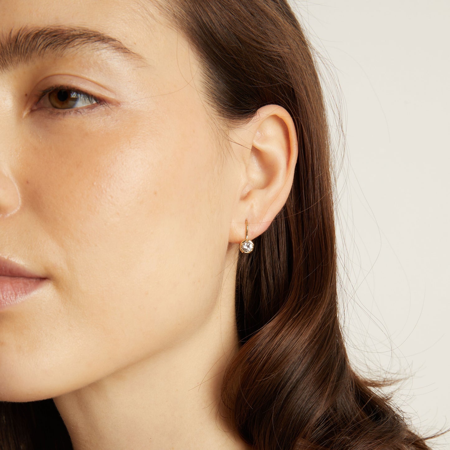 Lab Grown White Sapphire Georgian Drop Earrings