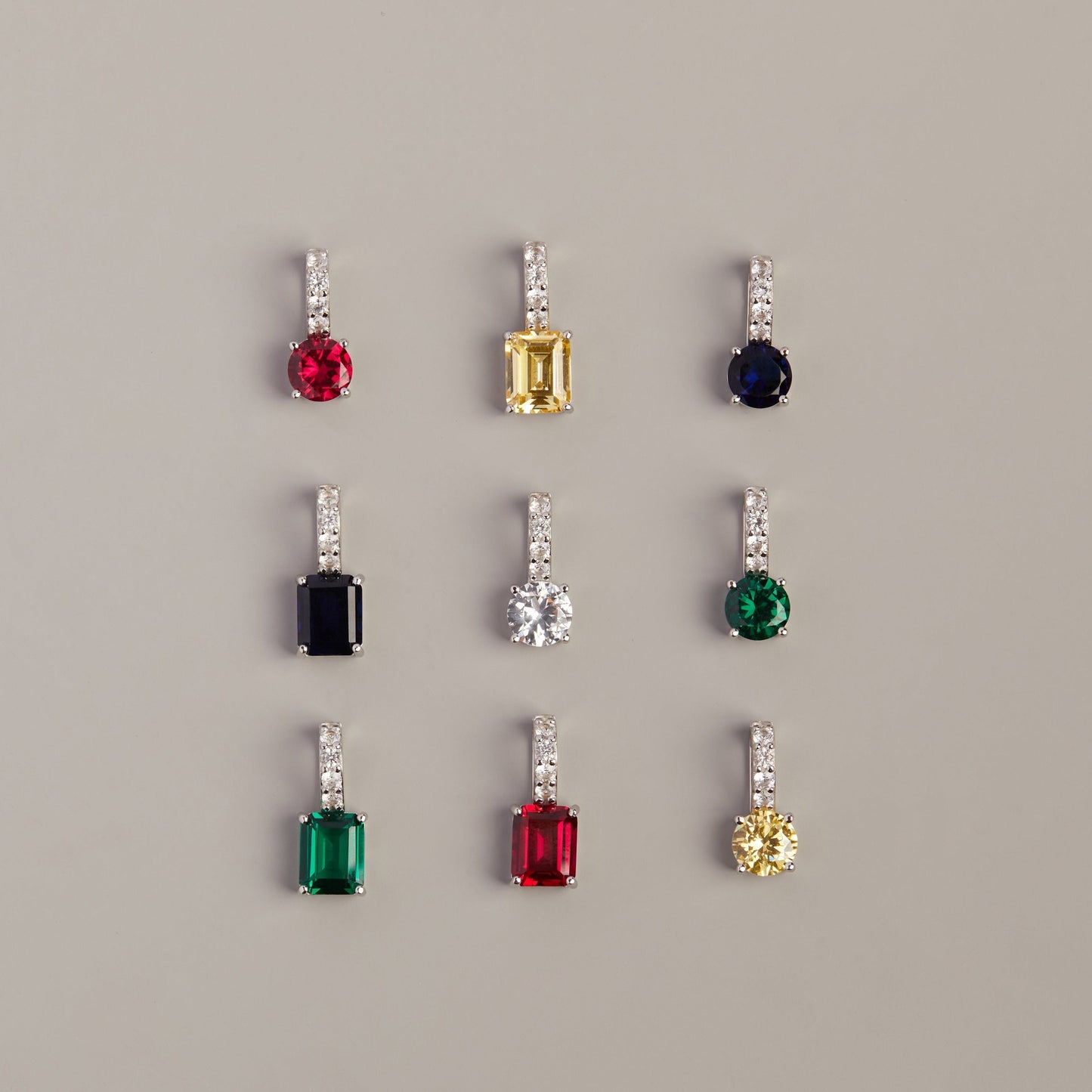 Emerald Cut Tennis Charm Pendant