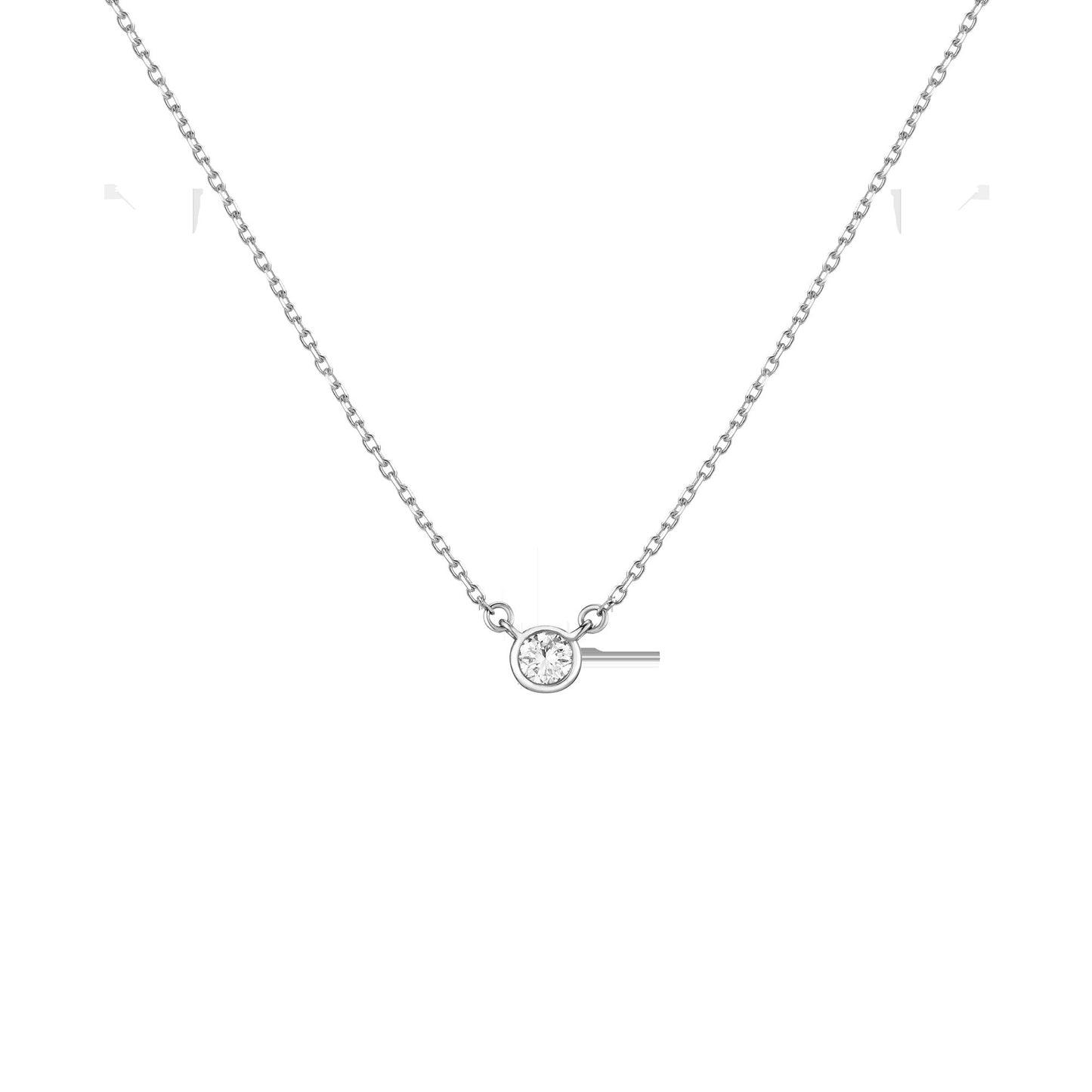 Medium Lab Grown Diamond Bezel Necklace