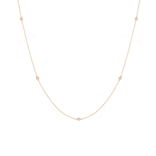 Lab Grown White Sapphire Station Necklace