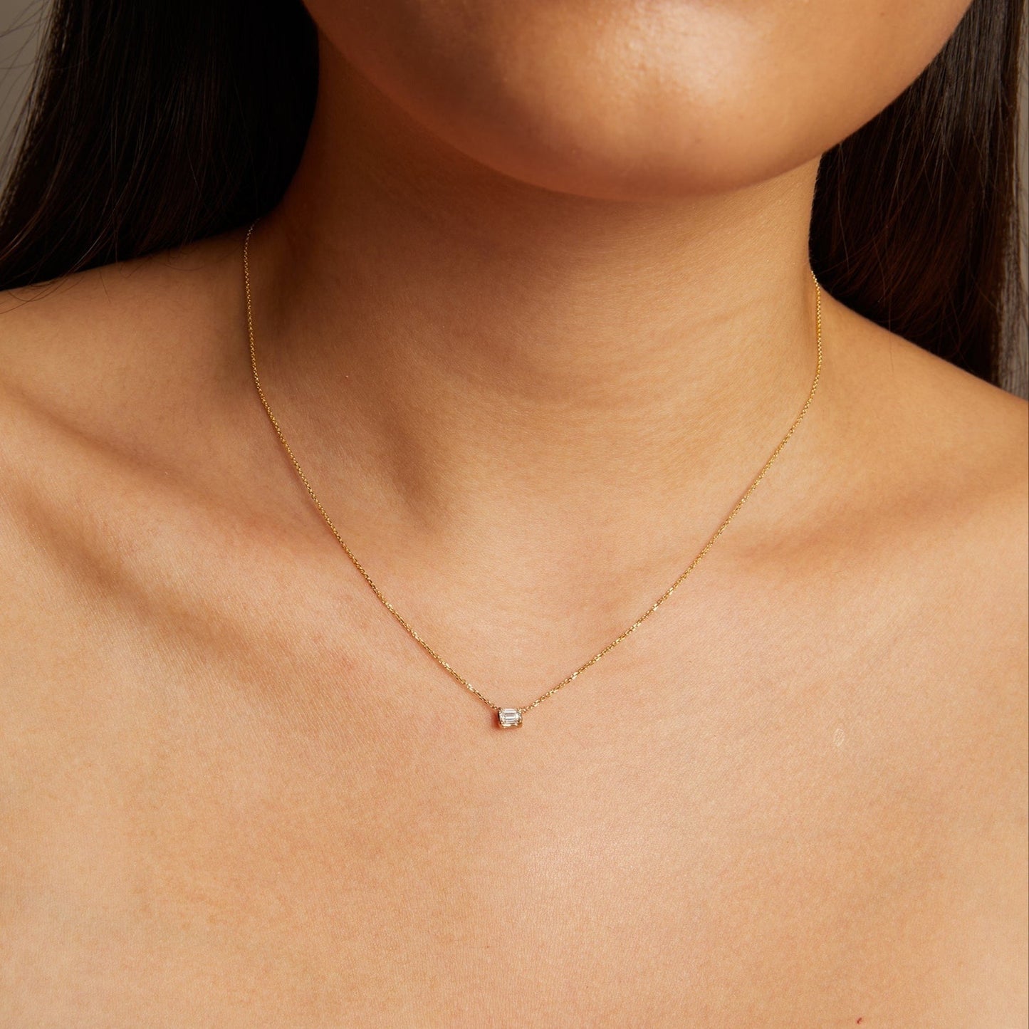 0.25ct Emerald Lab Grown Diamond Necklace