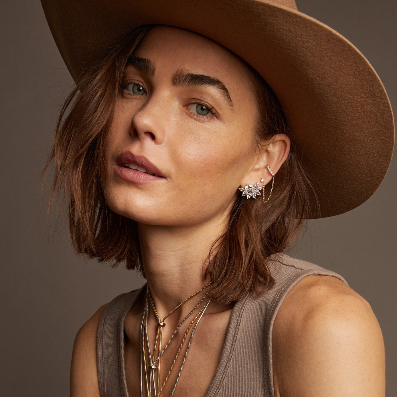 Aurate x Frye: Lab Grown Diamond Stud and Ear Cuff