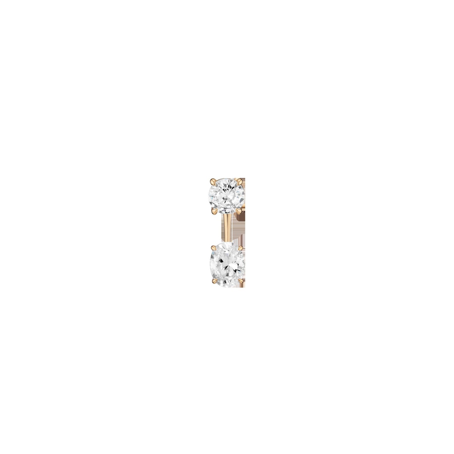 Lab Grown Diamond Ear Jacket - 1ct Oval Bottom Stone