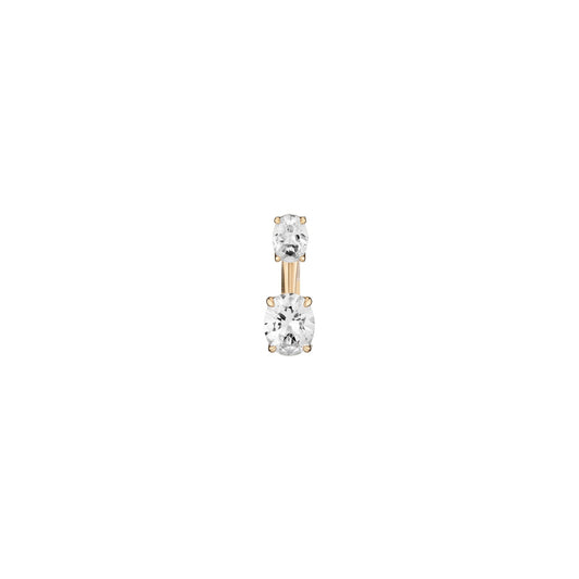 Lab Grown White Sapphire Ear Jacket - Oval Bottom Stone