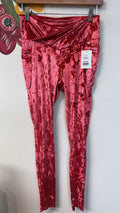 Fabletics Red Crushed Velour 29" Inseam Leggings, M