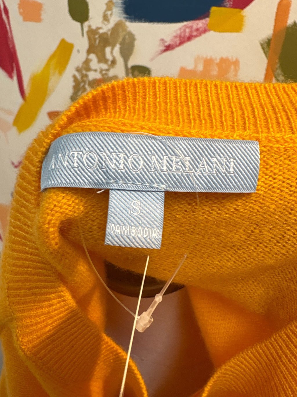 Antonio Melani Orange 100% Cashmere Sweater, S
