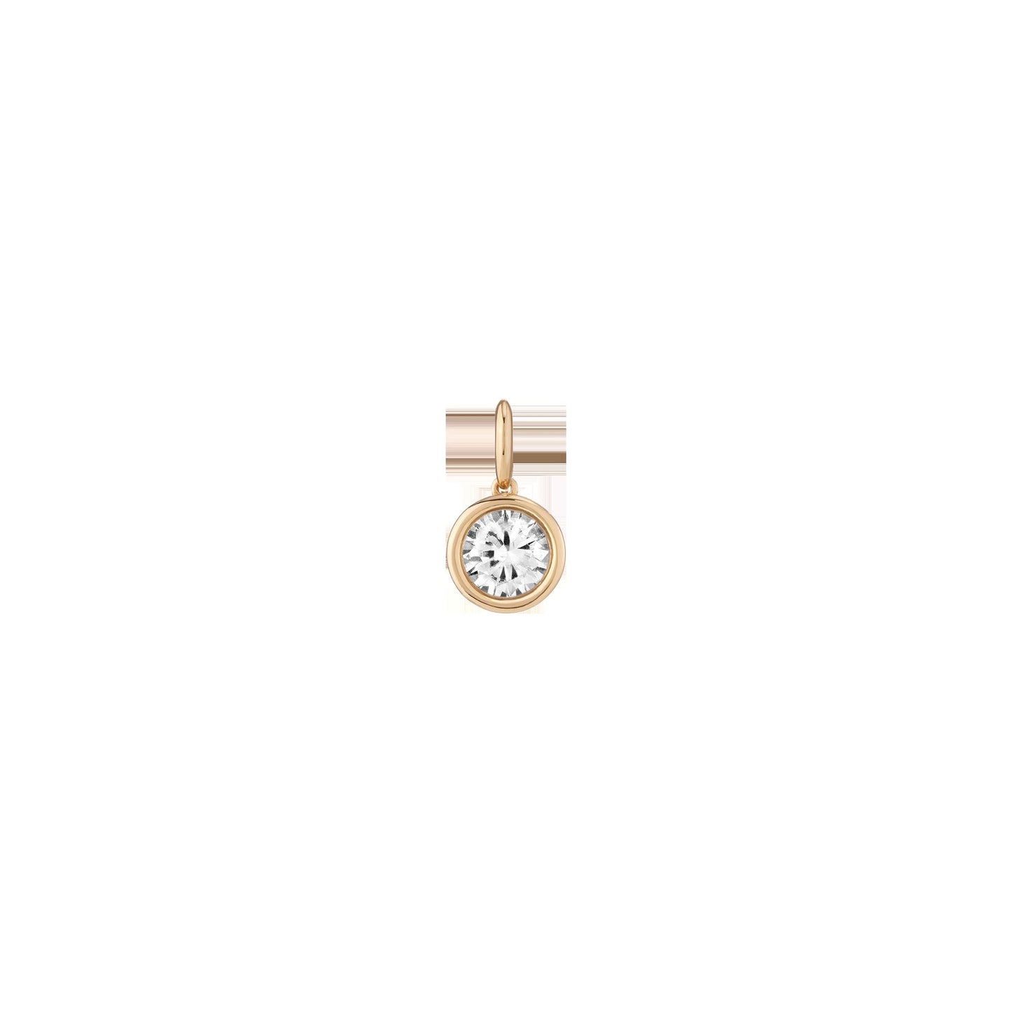 Round Lab Grown White Sapphire Bezel Pendant