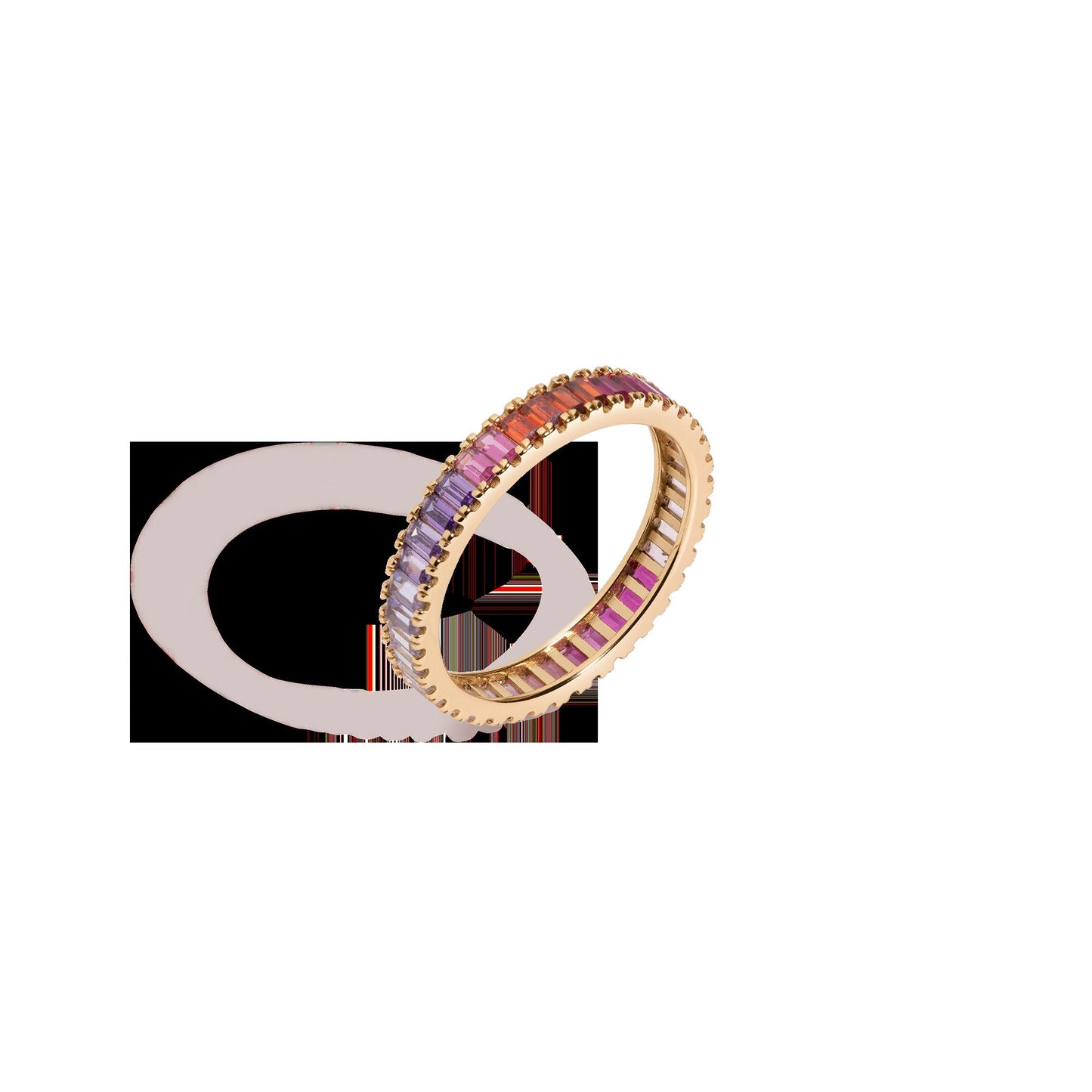 Pink Ombré Baguette Eternity Ring