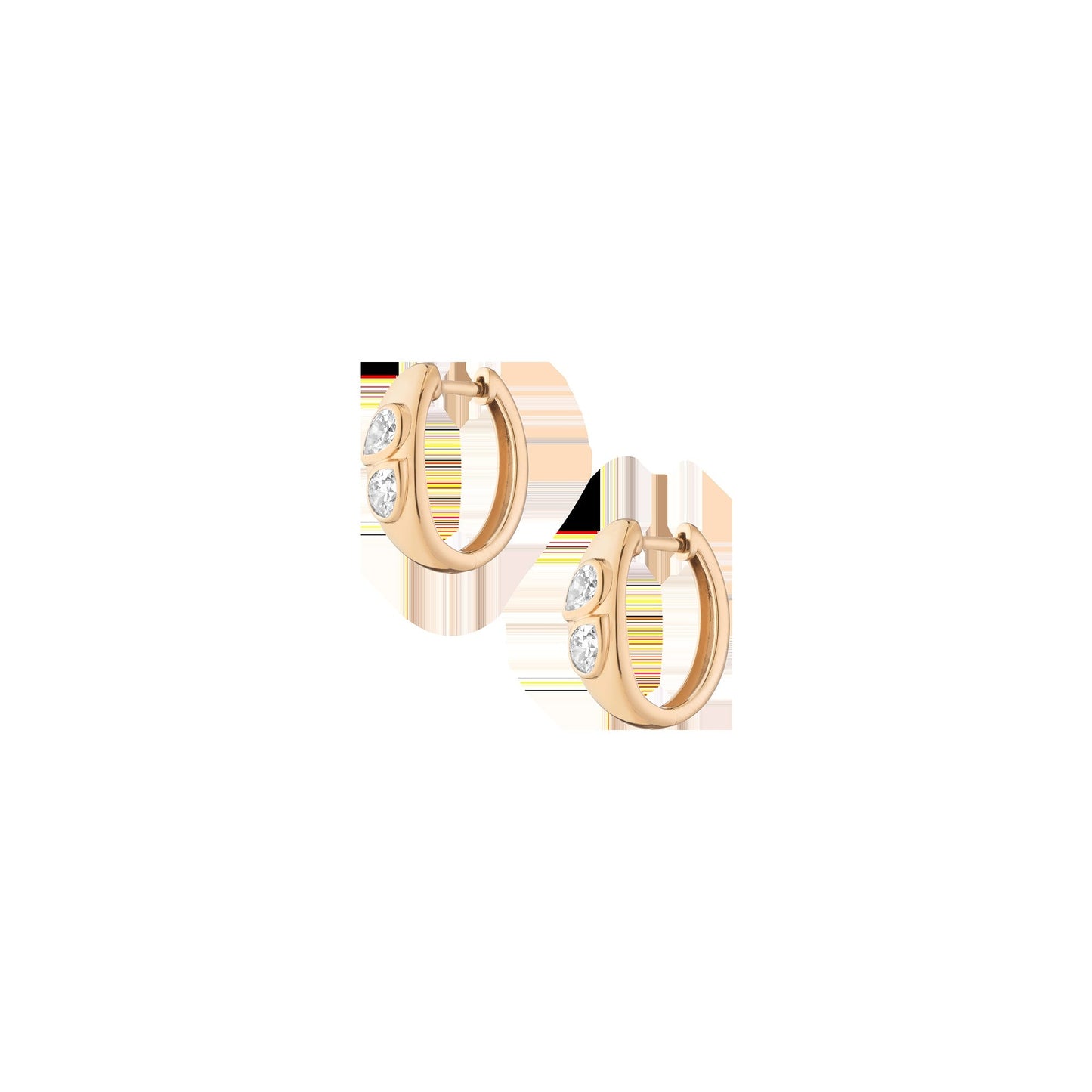 Chunky Double Lab Grown Diamond Pear Huggie Earrings