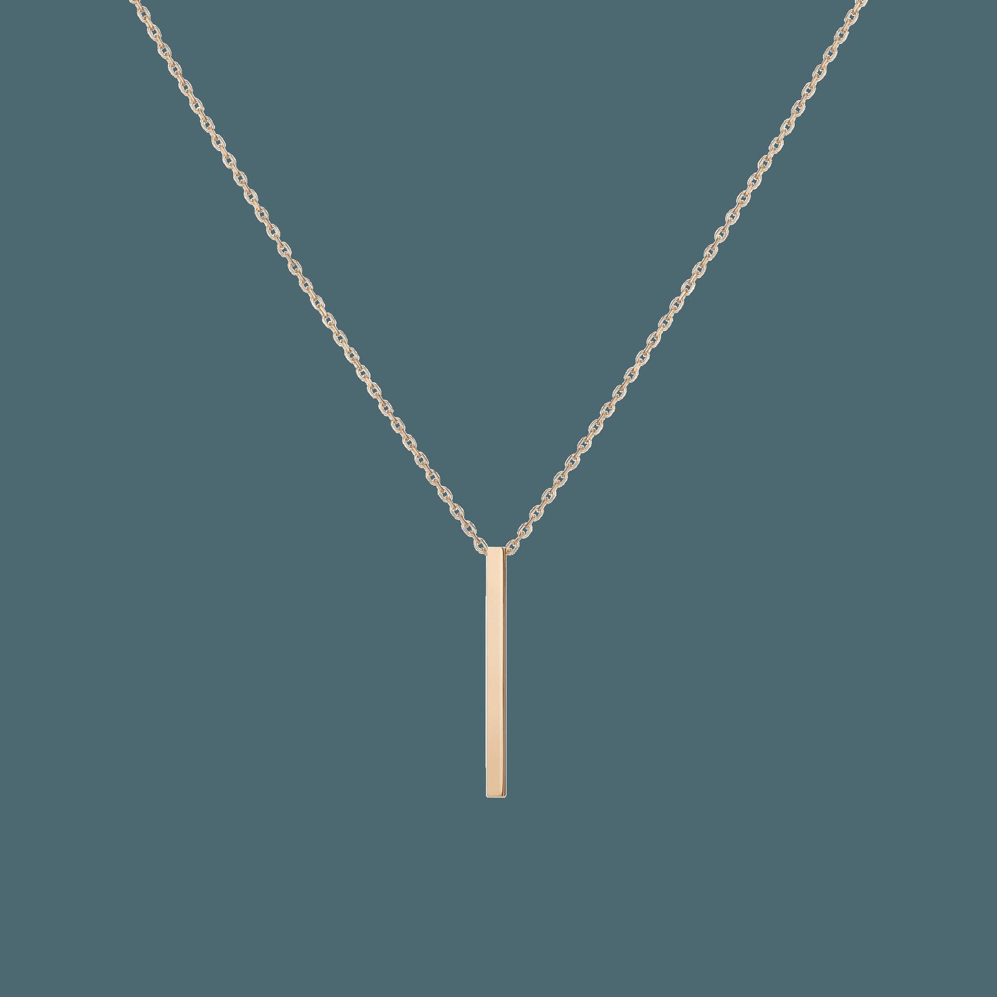 Short Gold Bar Drop Necklace