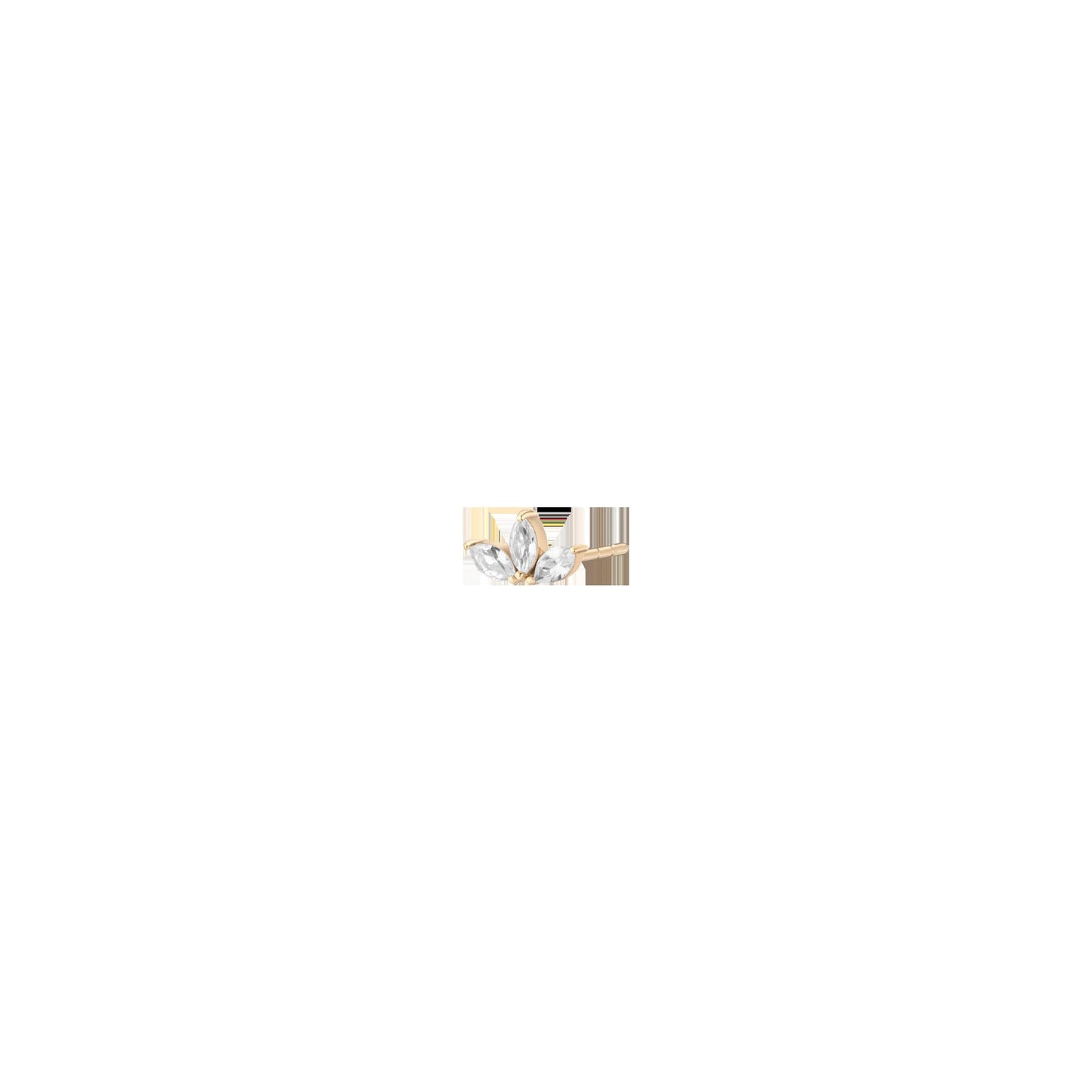 Lab Grown White Sapphire Crown Marquise Earrings
