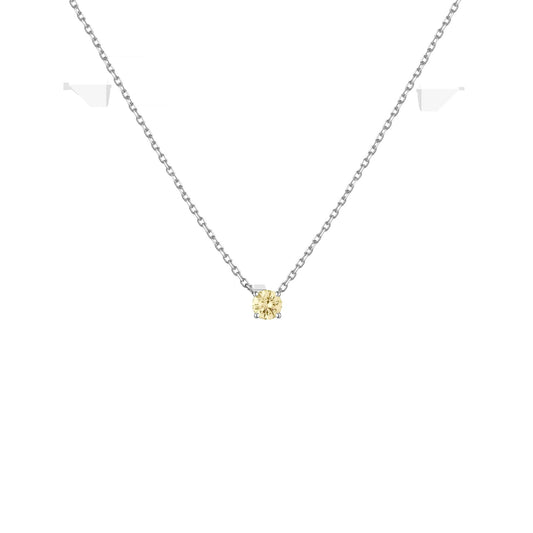 Lab Grown Yellow Diamond Solitaire Necklace