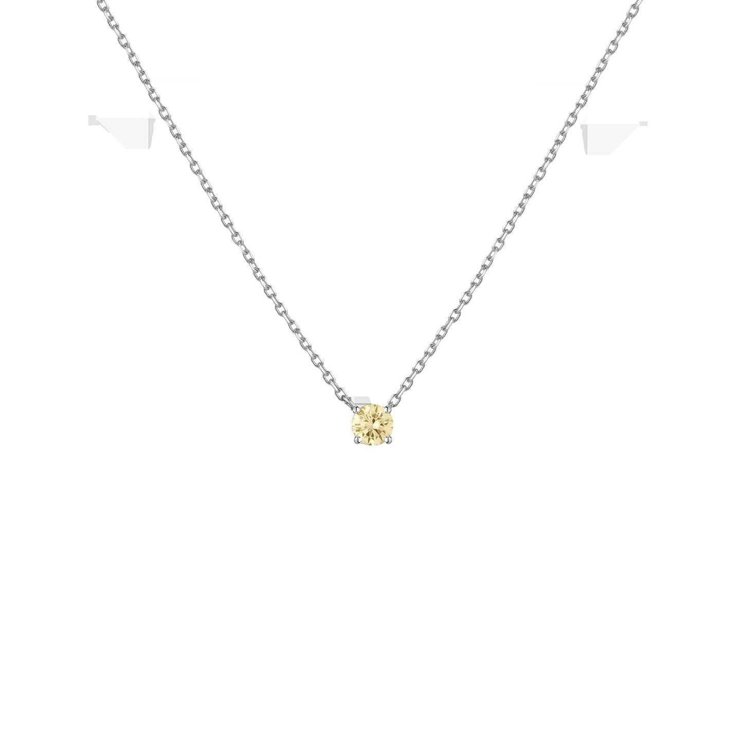 Lab Grown Yellow Diamond Solitaire Necklace