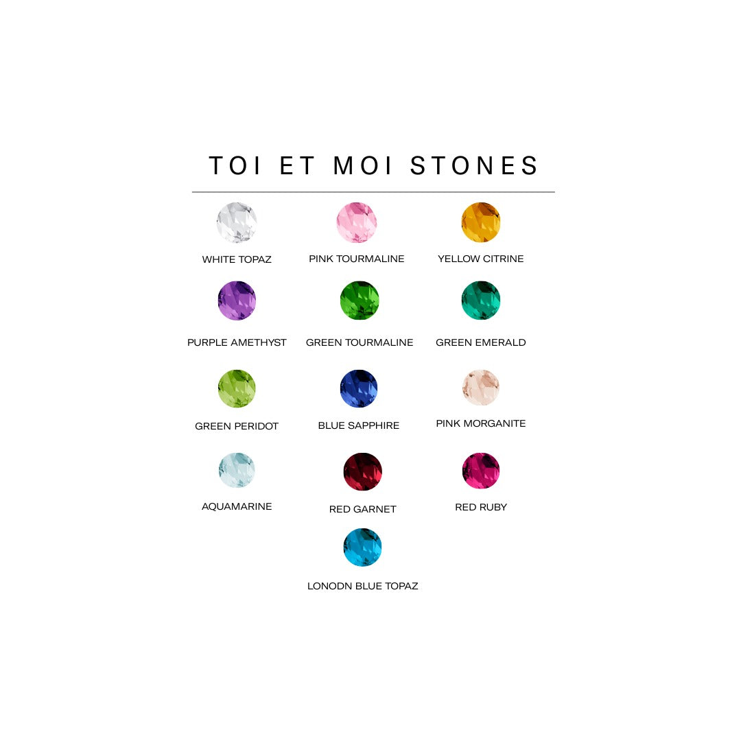 Toi et Moi Gemstone Mini Classic Ring - Red Ruby & London Blue Topaz