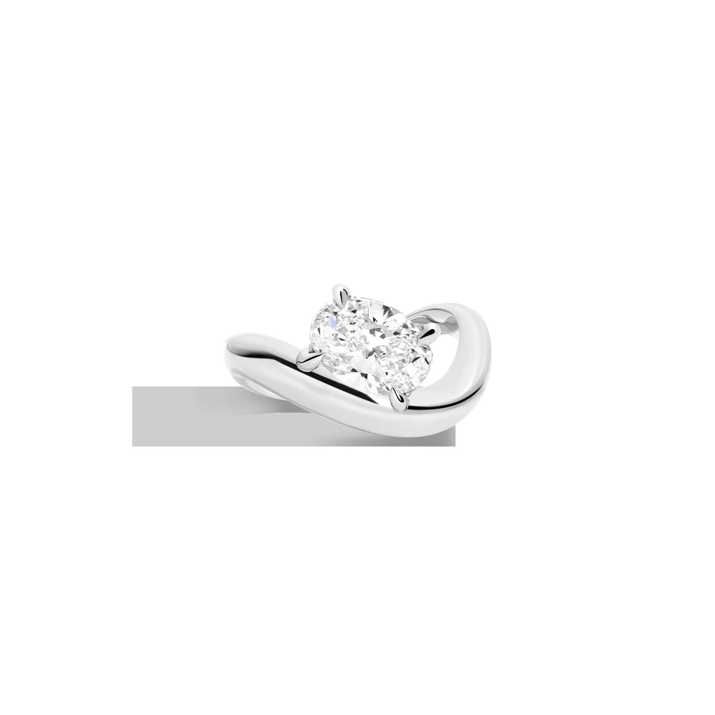 2ct Oval Lab Grown Diamond Floating Ring