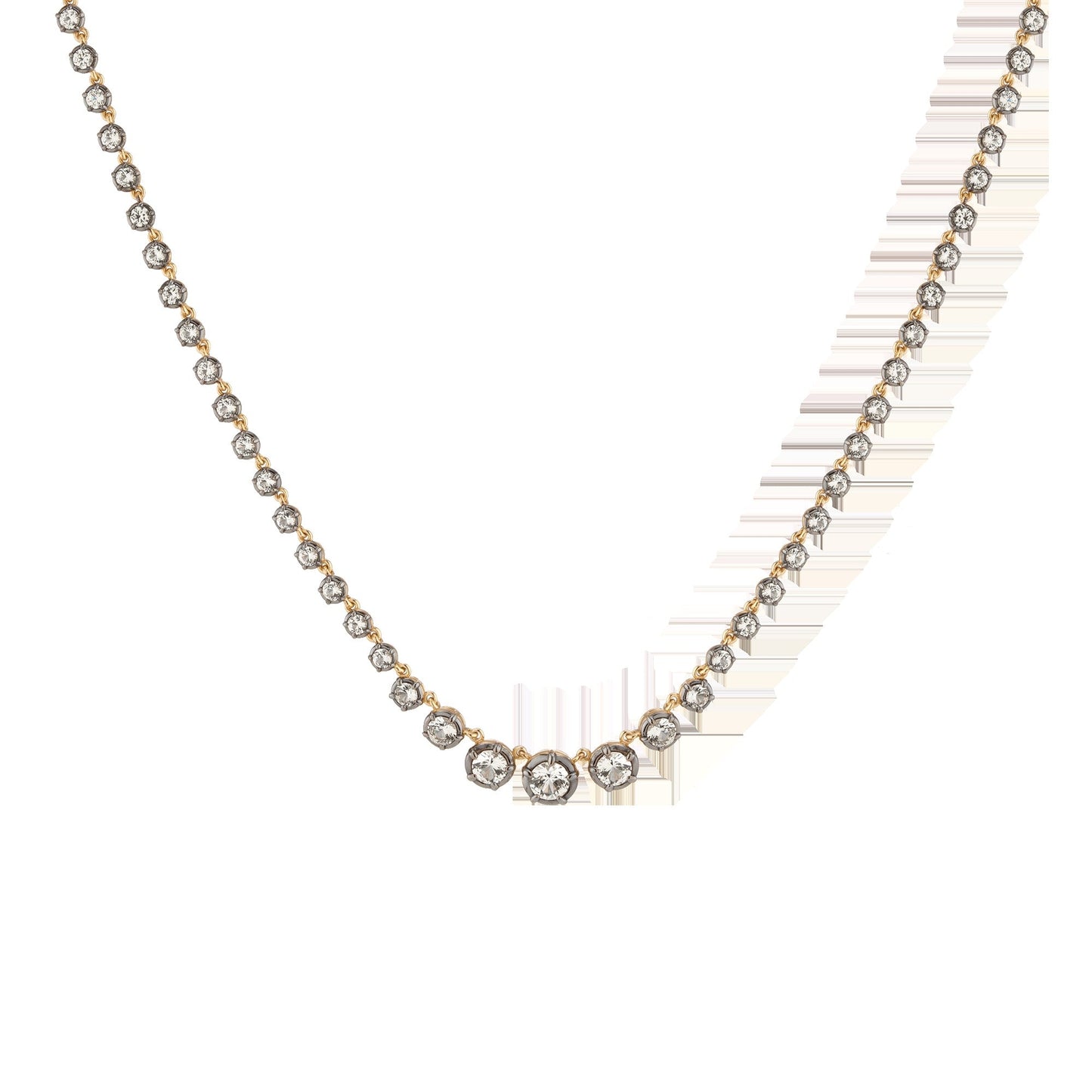 Black Rhodium Graduated Georgian Tennis Necklace