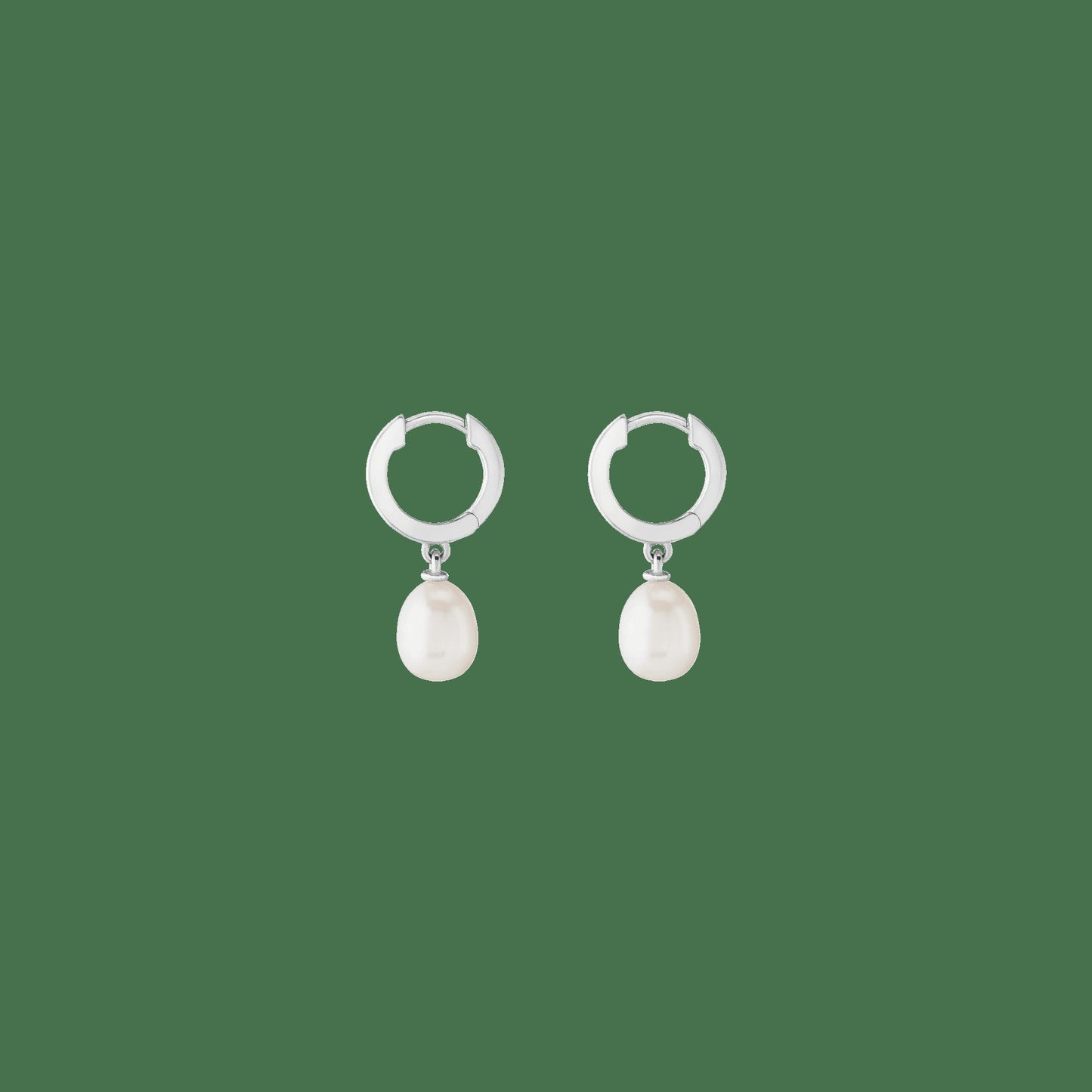Pearl Drop Huggie Earrings