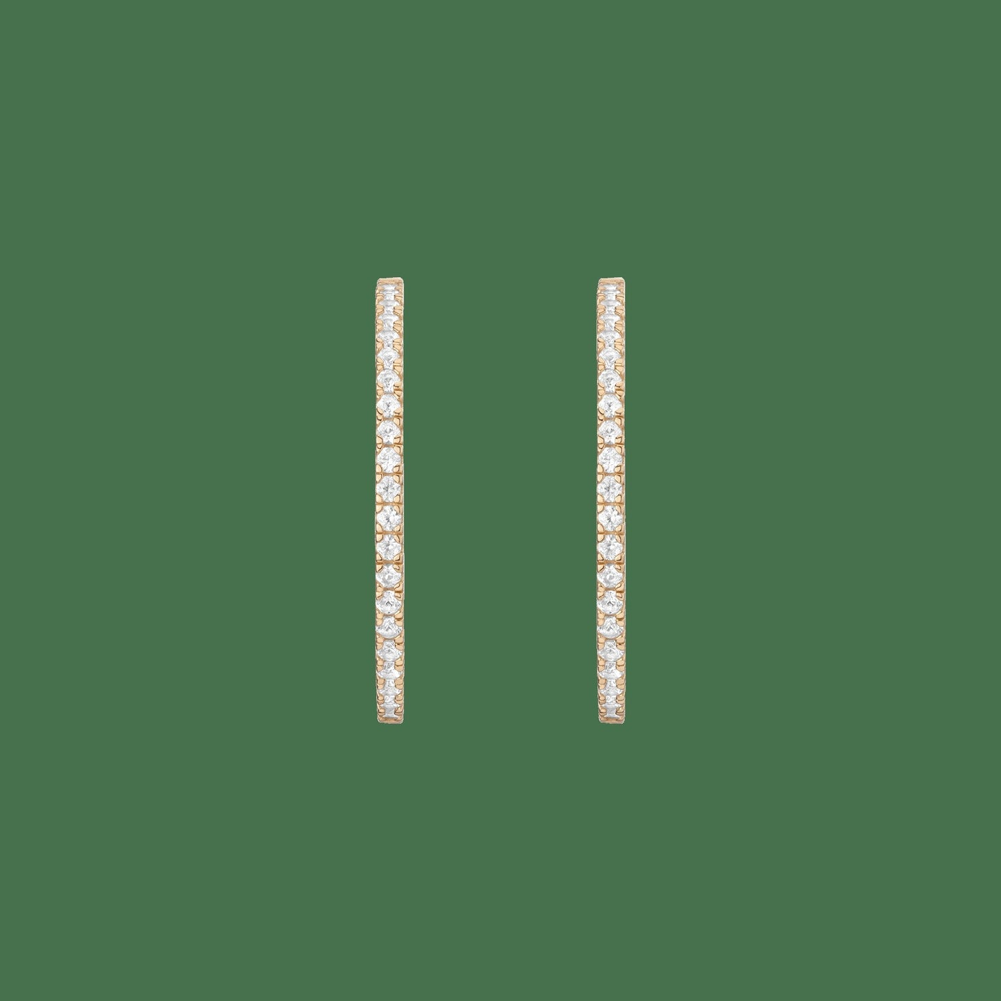 35mm Lab Grown White Sapphire Hoop Earrings