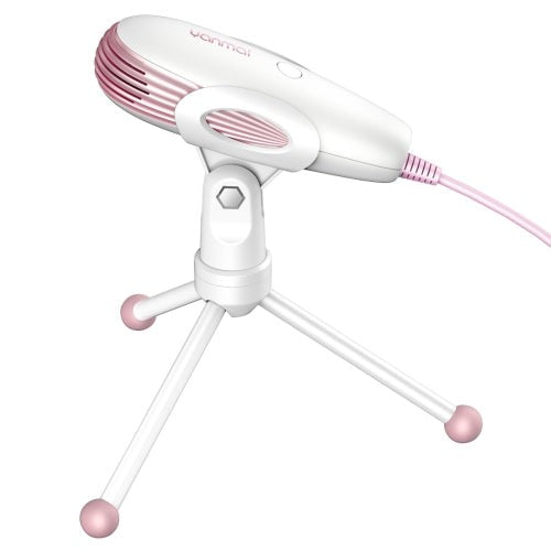 Yanmai SF500 Professional Condenser Sound Recording Microphone with Tripod Holder Cable Length 1.8m Pink