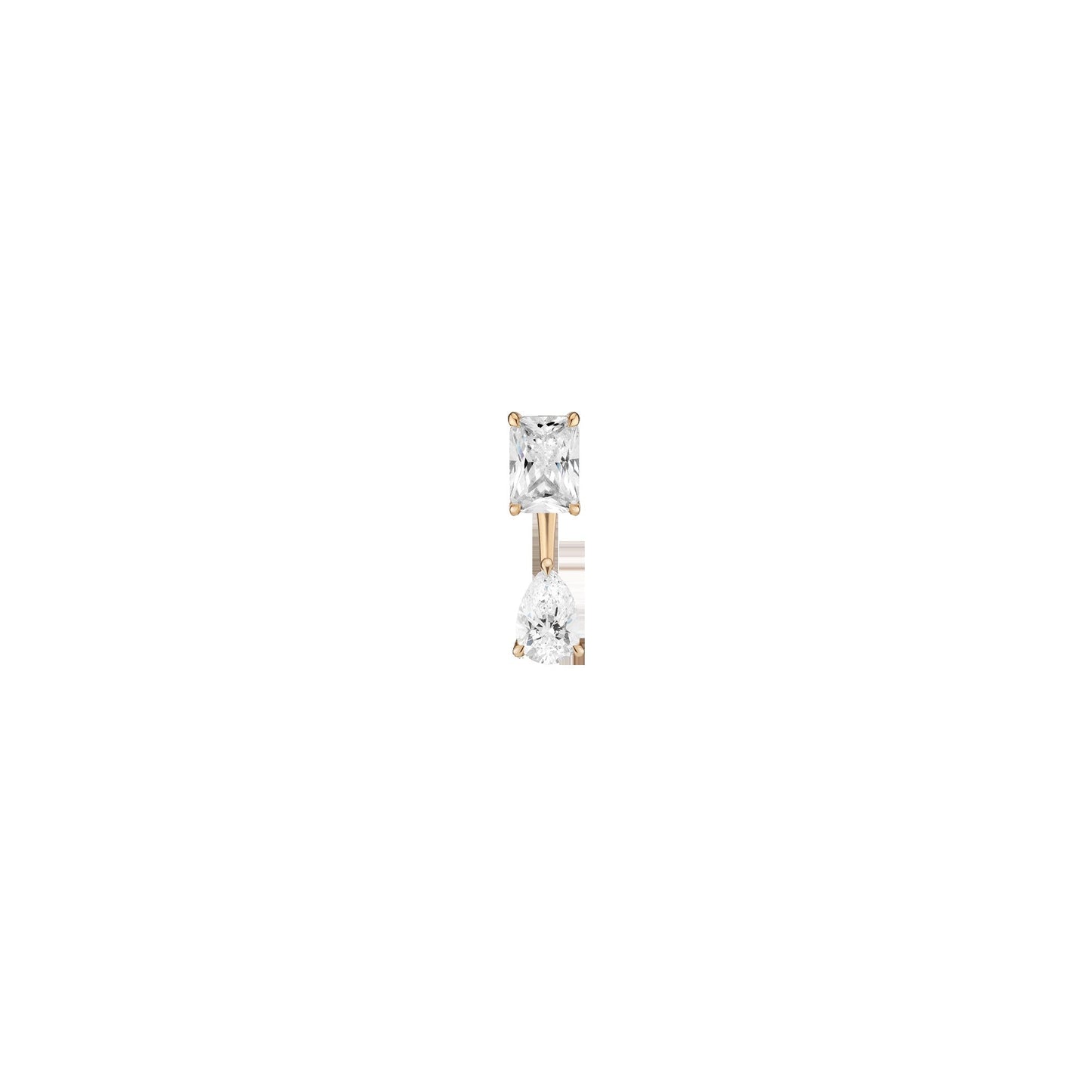 Lab Grown Diamond Ear Jacket - 0.5ct Pear Bottom Stone