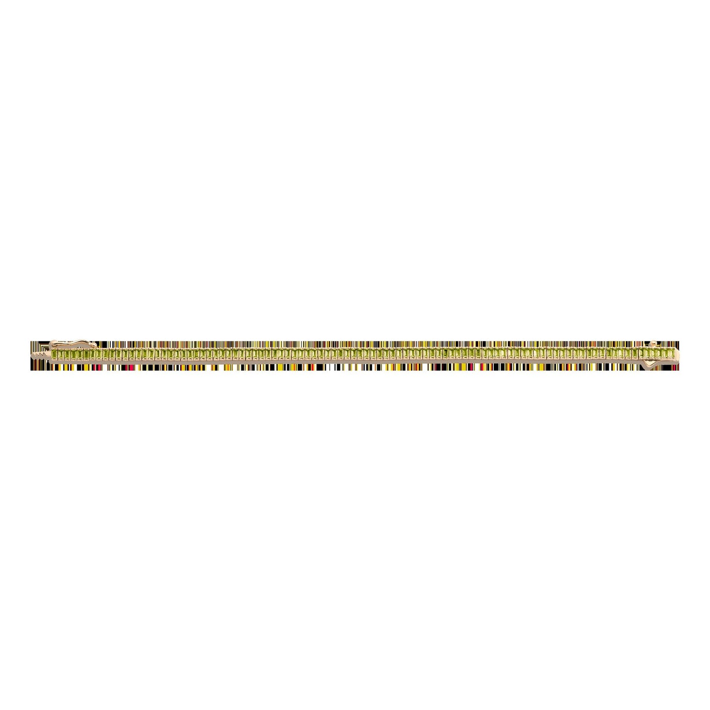 Lab Grown Green Peridot Baguette Tennis Bracelet