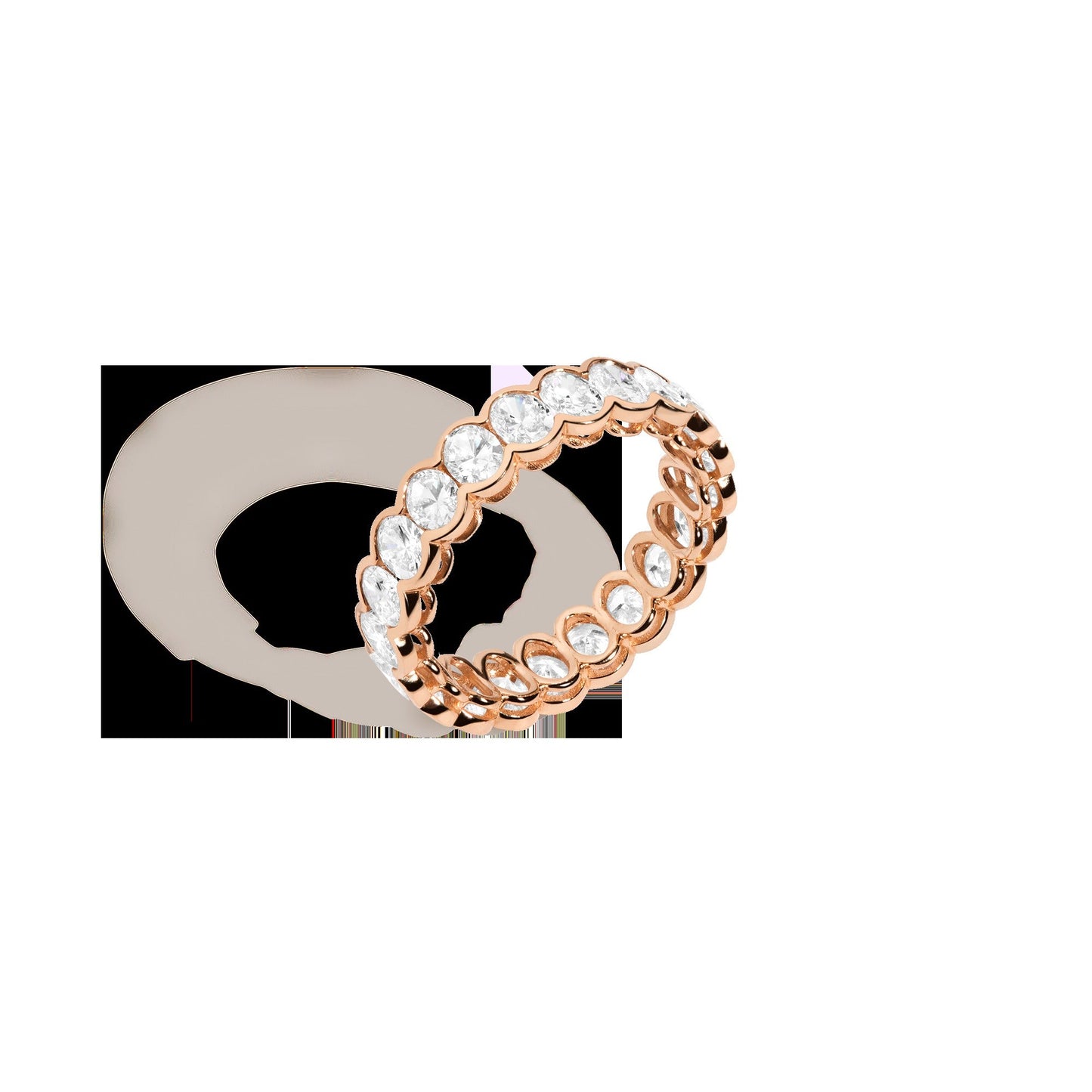 Oval Lab Grown Diamond Semi-Bezel Eternity Ring