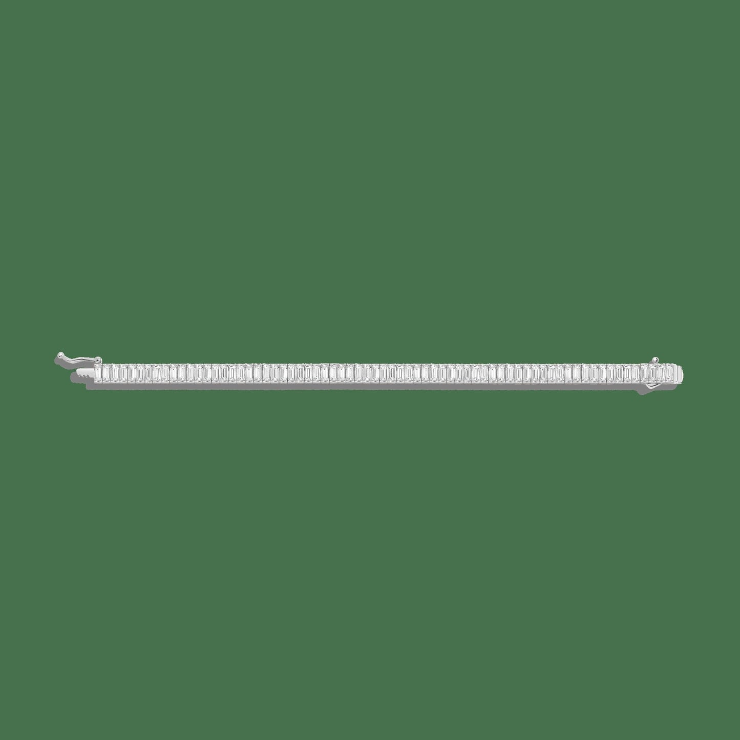 Lab Grown White Sapphire Baguette Tennis Bracelet