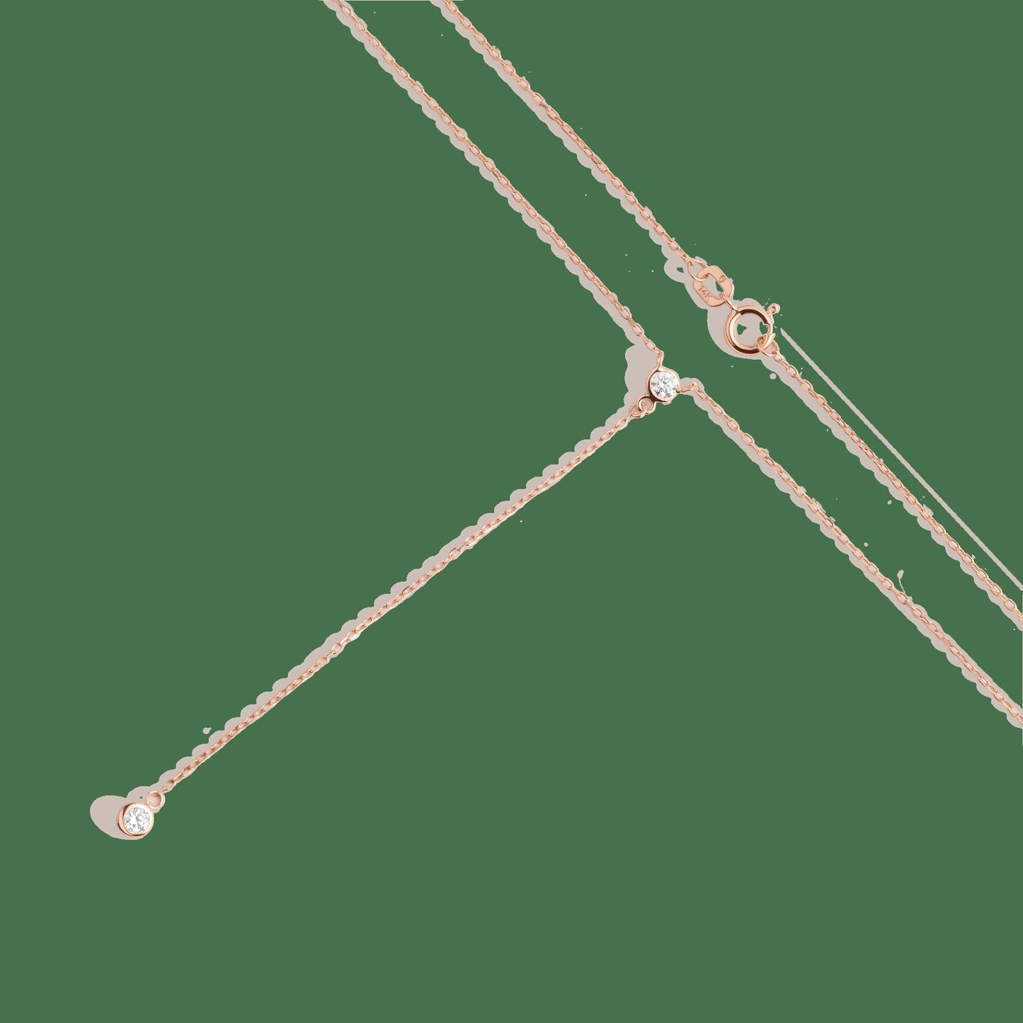 Diamond Bezel Lariat Necklace