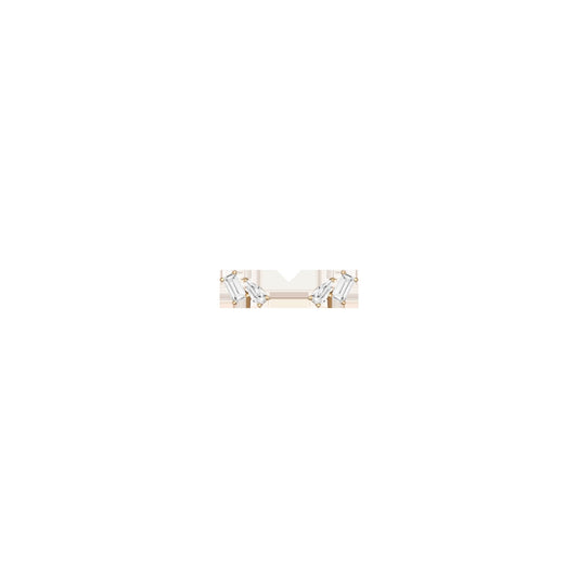 Lab Grown White Sapphire Toi et Moi Stud Earrings
