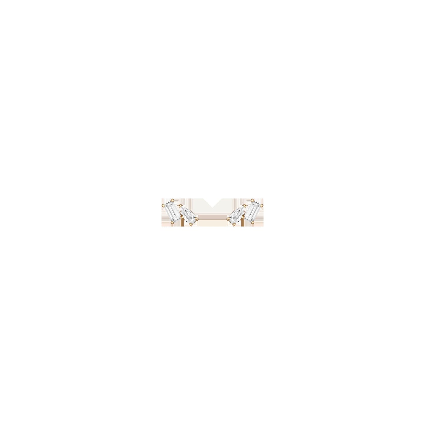 Lab Grown White Sapphire Toi et Moi Stud Earrings