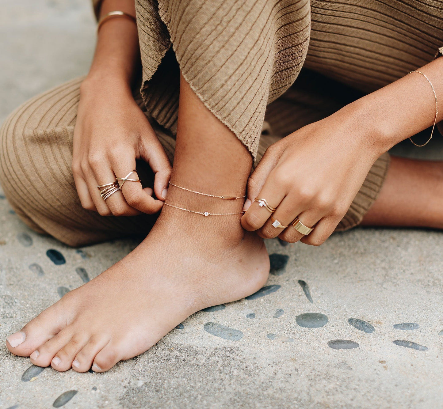 Gold Bar Anklet