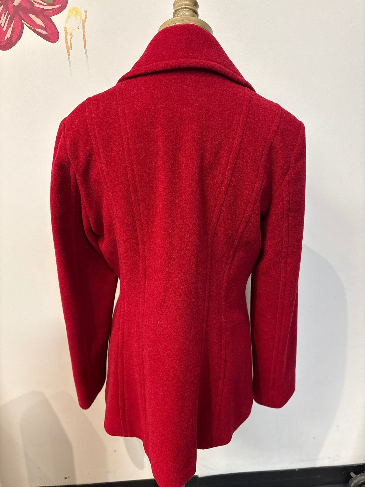 Anne Klein Red Wool Blend Jacket, M