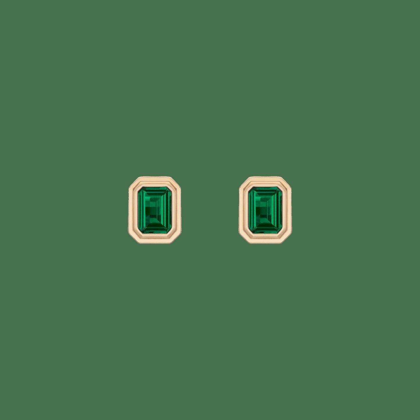 Lab Grown Emerald Heirloom Stud Earrings