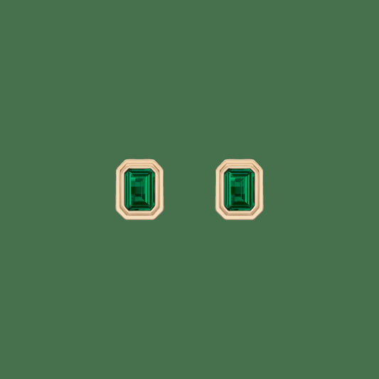 Lab Grown Emerald Heirloom Stud Earrings