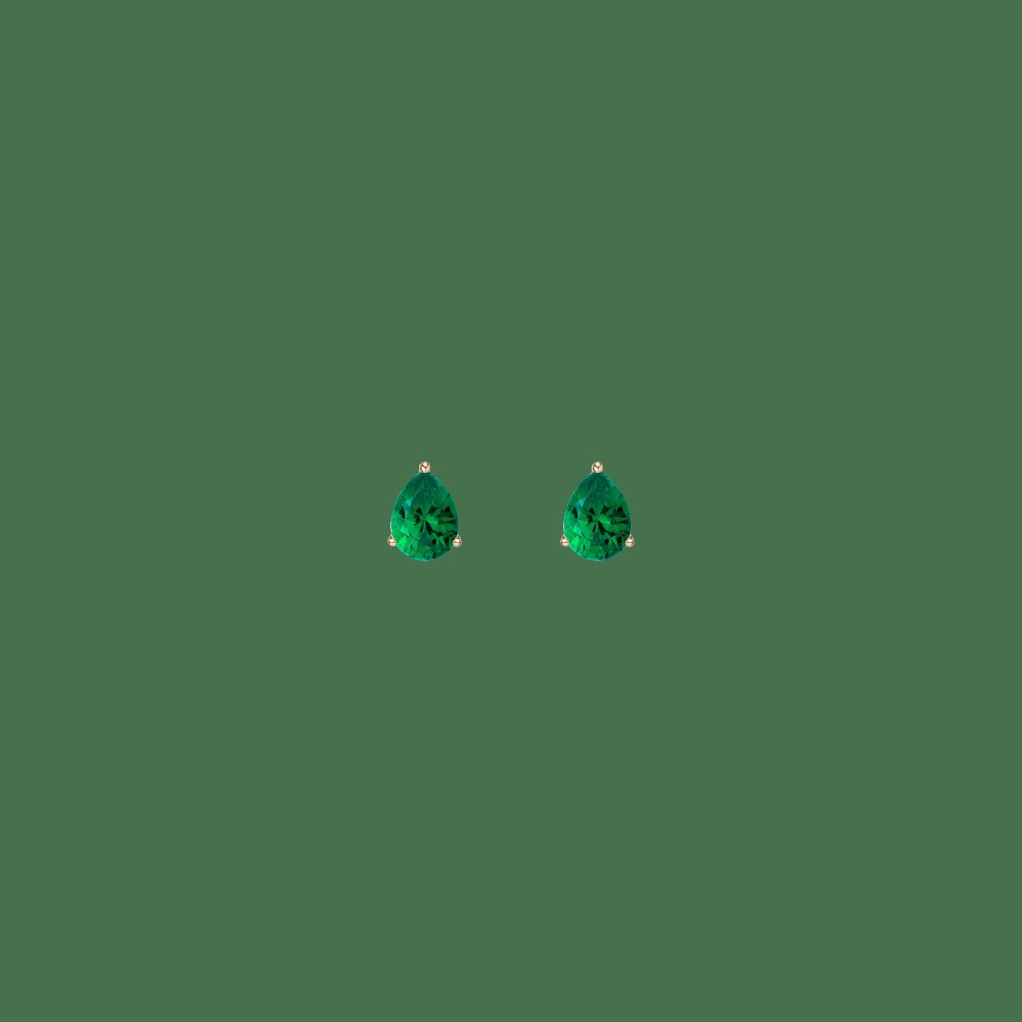 Pear Gemstone Solitaire Stud Earrings