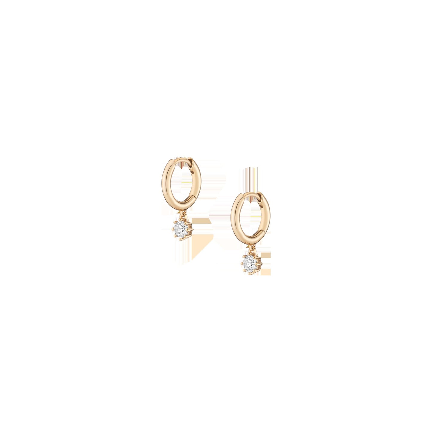 Lab Grown White Sapphire Drop Huggie Earrings