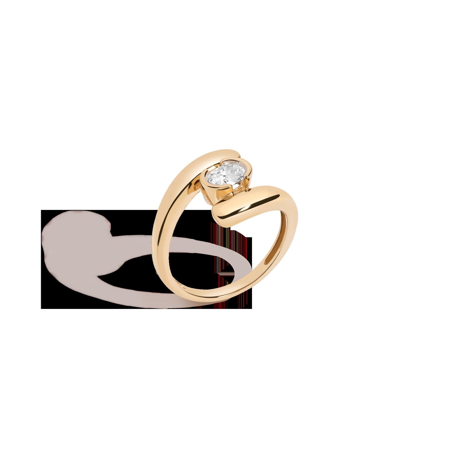 Lab Grown White Sapphire Pear Ellipse Ring