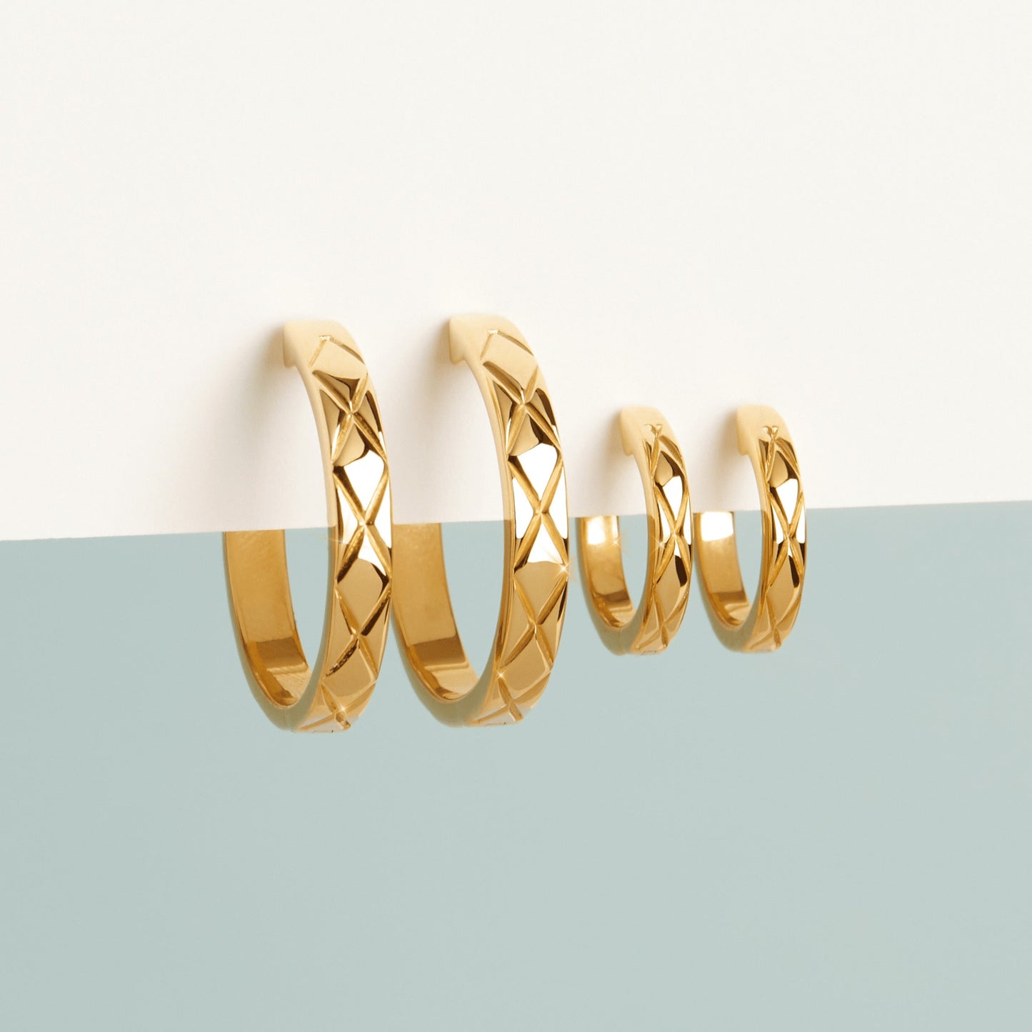 Quilted Gold Huggies