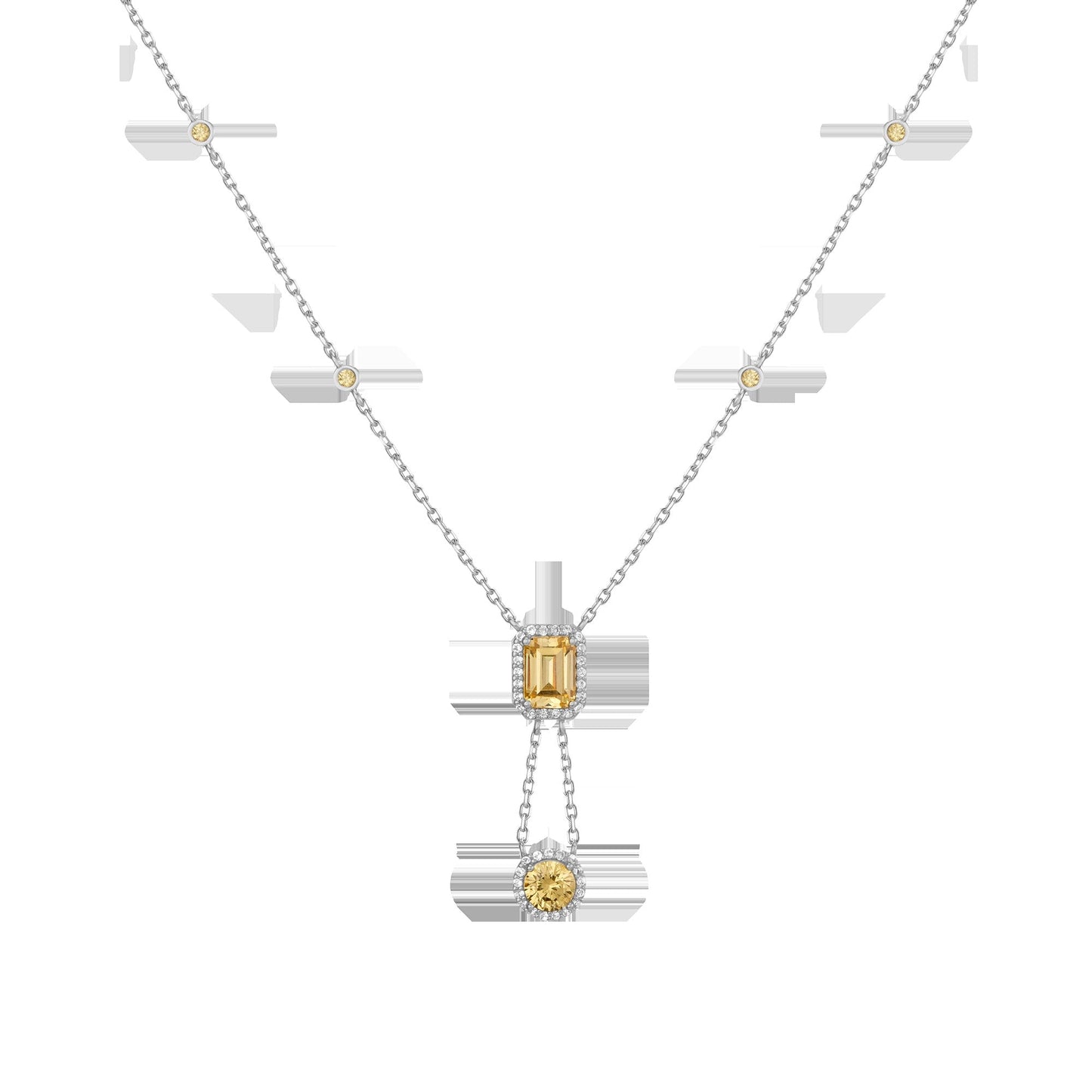 Lab Grown Canary Edwardian Lariat Necklace
